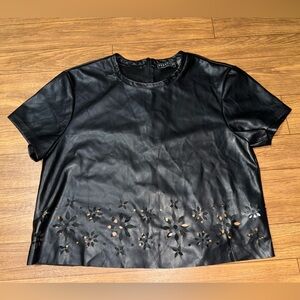 Bagatelle Faux Leather Top size Large cut outs